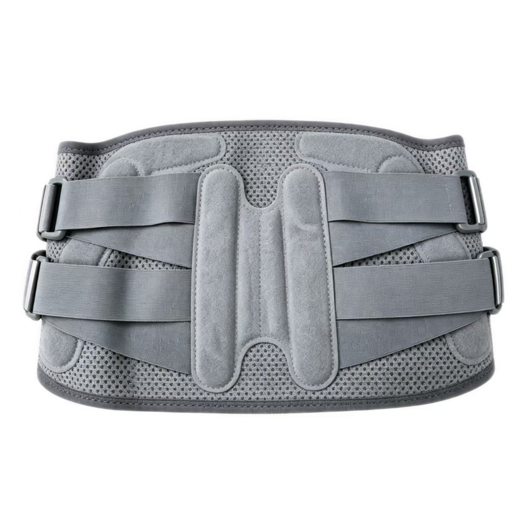 Lumbar fixator, double pressure design, make lumbar more stable, two curved memory plates, support lumbar stress, reduce lumbar pressure, high elastic breathable fabric, free tension, elastic and adjustable, suitable for all occasions in life