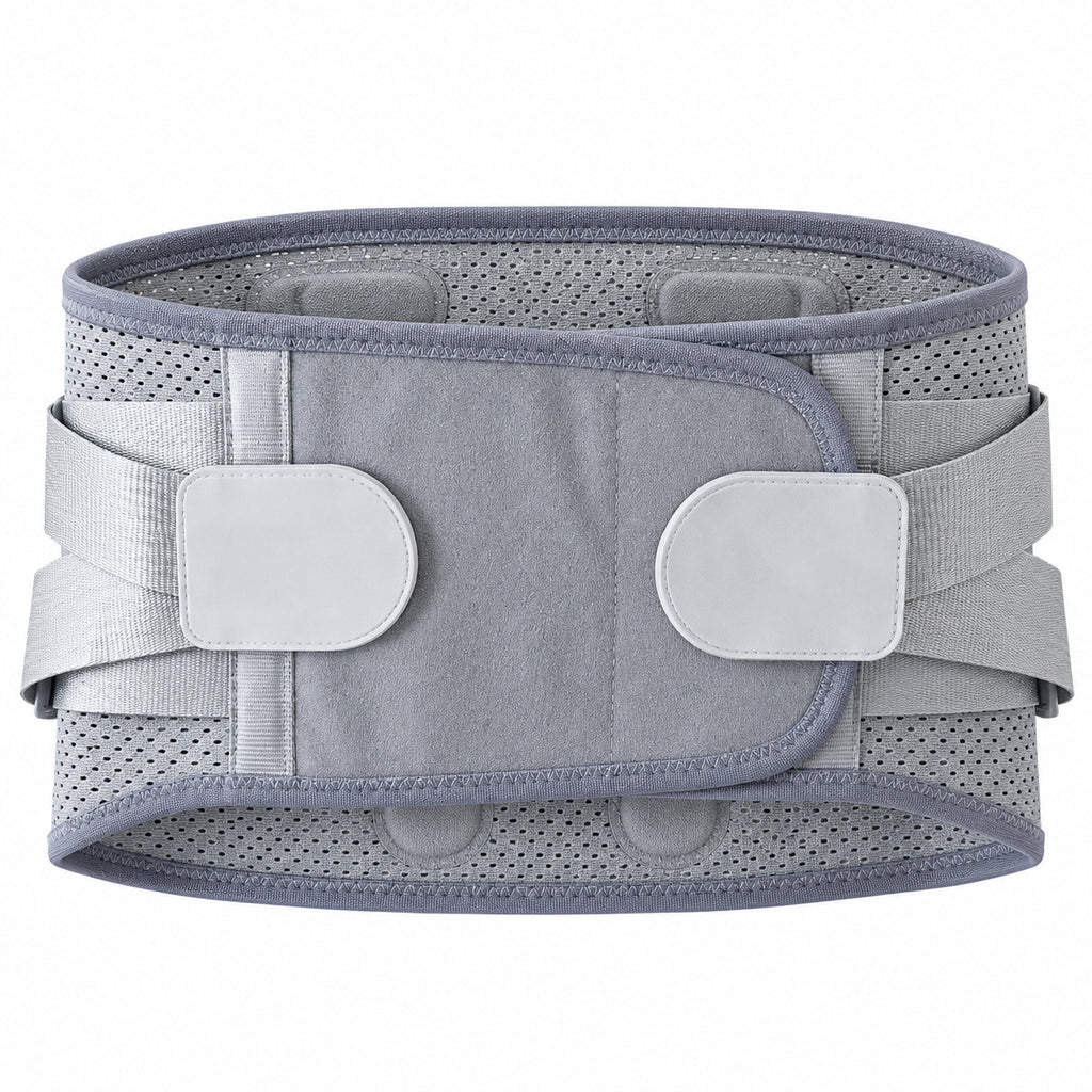 Lumbar fixator, double pressure design, make lumbar more stable, two curved memory plates, support lumbar stress, reduce lumbar pressure, high elastic breathable fabric, free tension, elastic and adjustable, suitable for all occasions in life