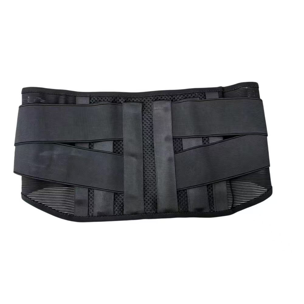 Narrow design, unrestricted movement, four manganese steel plates support, reduce lumbar pressure, two-way elastic compression belt, fit waist, stabilize lumbar vertebrae