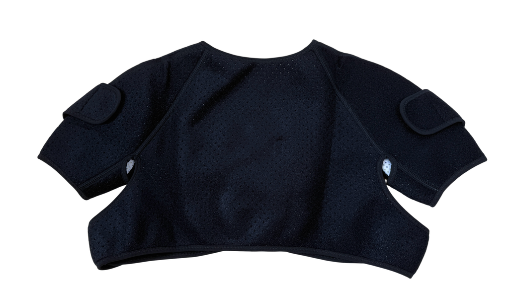 Shoulder heating protector, care of shoulder and neck, new heat gathering technology, outer layer windproof, middle layer heat accumulation, inner layer locking temperature, honeycomb design air permeability doubling, lasting constant temperature