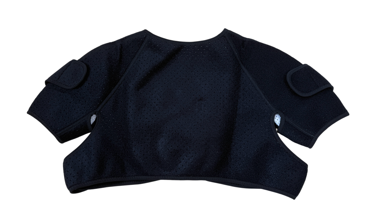 Shoulder heating protector, care of shoulder and neck, new heat gathering technology, outer layer windproof, middle layer heat accumulation, inner layer locking temperature, honeycomb design air permeability doubling, lasting constant temperature