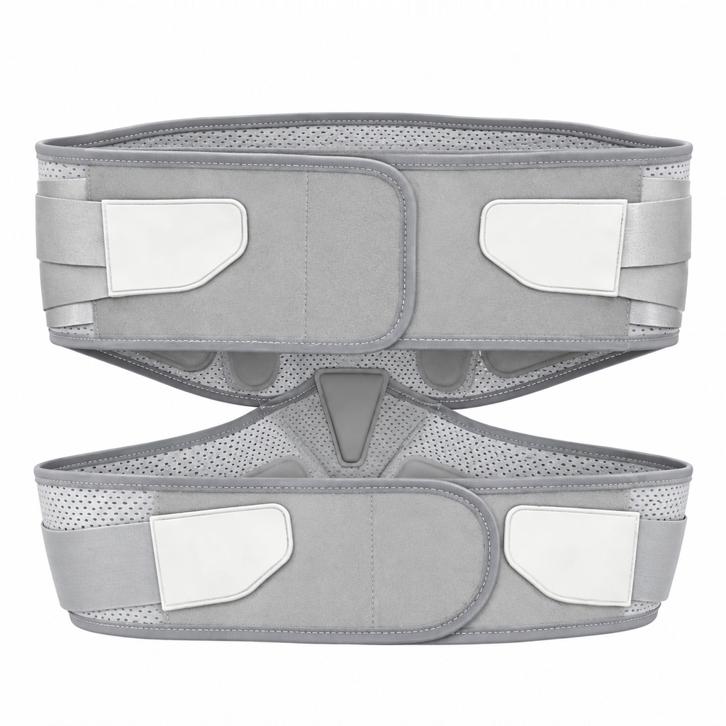 Sacral fixator, upper and lower zones surround compression, fit sacral curve, close to the body without displacement, mesh fabric comfortable, multi-belt adjustment, can adapt to different body types, suitable for multi-group use