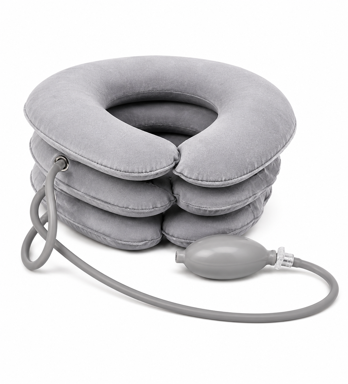 Cervical vertebra retractor, relieve cervical pressure, three-tube air bag surround support, in line with ergonomic design, assist to relieve cervical fatigue, three-tube latex inflatable, fast inflatable exhaust