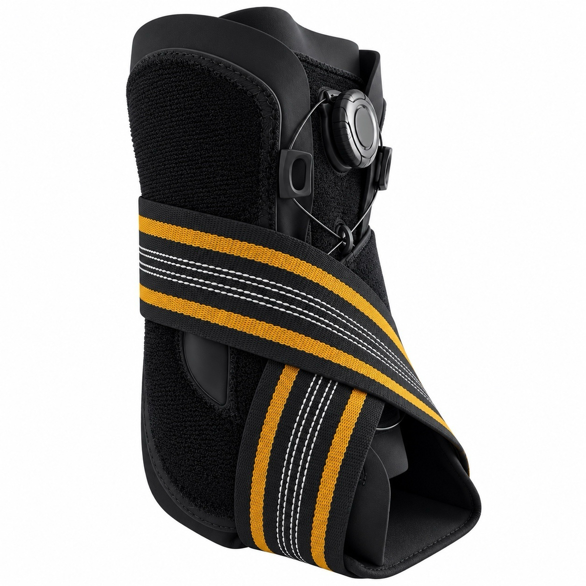Professional protection stable ankle, heel hollowed-out design, more comfortable movement, 8-word pressure, effectively stabilize the ankle, Lycra composite fabric, elastic comfort, knob adjustment, can adapt to different ankles