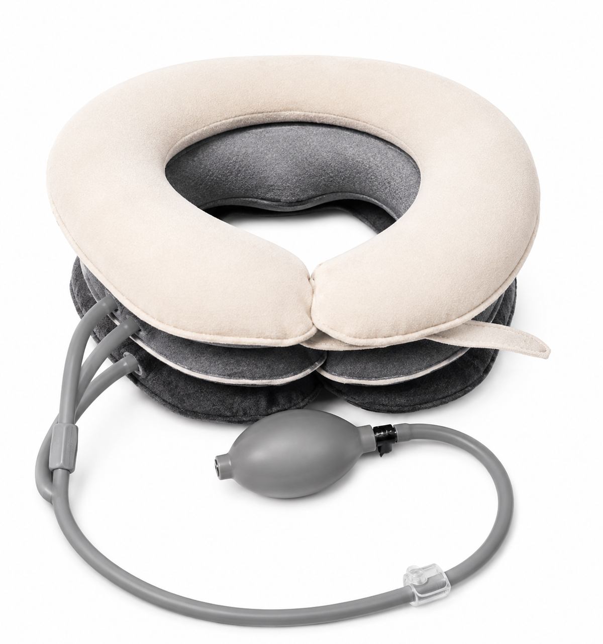 Cervical retractor, protruding in the middle cervical region, makes the retractor fit naturally, makes it more comfortable to wear, three-view latex inflatable pipe, inflates and deflates more quickly.