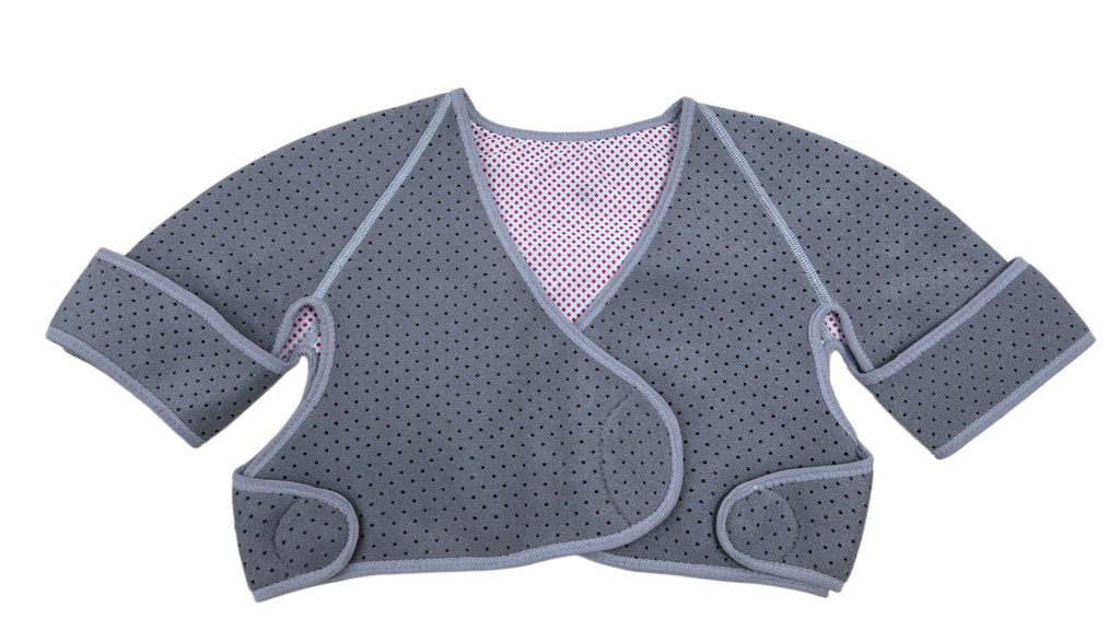 Heat preservation shoulder, shoulder, back and arm integrated hot compress, fast heating, layer by layer hot compress, 3D hot printing technology, better warmth effect, magnet maintenance, acupoint physiotherapy, 5-way adjustment, easy to wear